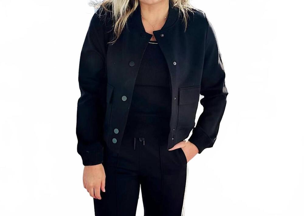 NEW ELAN women's knit bomber jacket in black